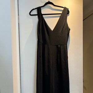 Babaton long black V-neck jumpsuit